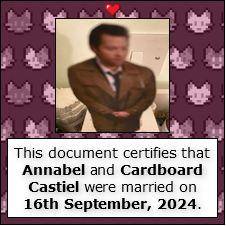 cardboard cas marriage certificate <3